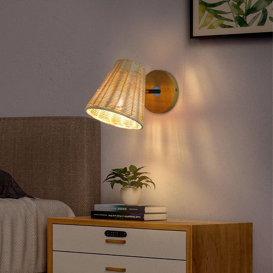 Rattan Wall Lamp Bedside Wall Lamp Mirror Front Lamp Rattan Wall Lamp